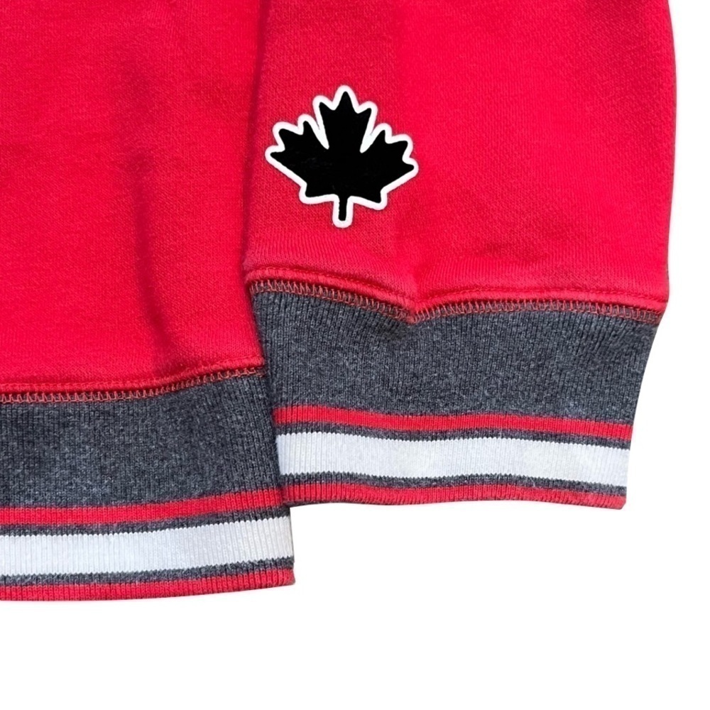 ROOTS Kids Canada Beaver Crewneck Sweatshirt Unisex Size XXL 13-14 Red Black - Picture 3 of 6